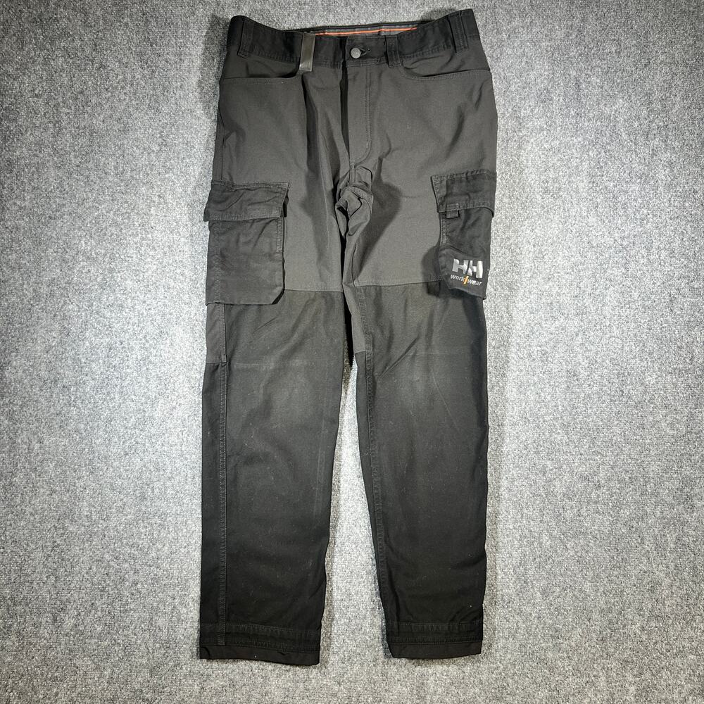 Helly Hansen Oxford Cargo Work Pants Black Men's 34x32 Reinforced